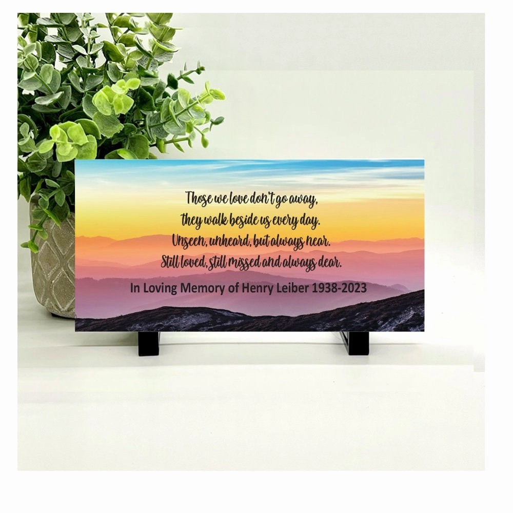 Memorial Stone - Mountains at sunset