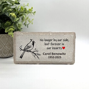 Memorial Stone - No longer by our side.... - Cardinal Memorial show poultry,grooming poultry