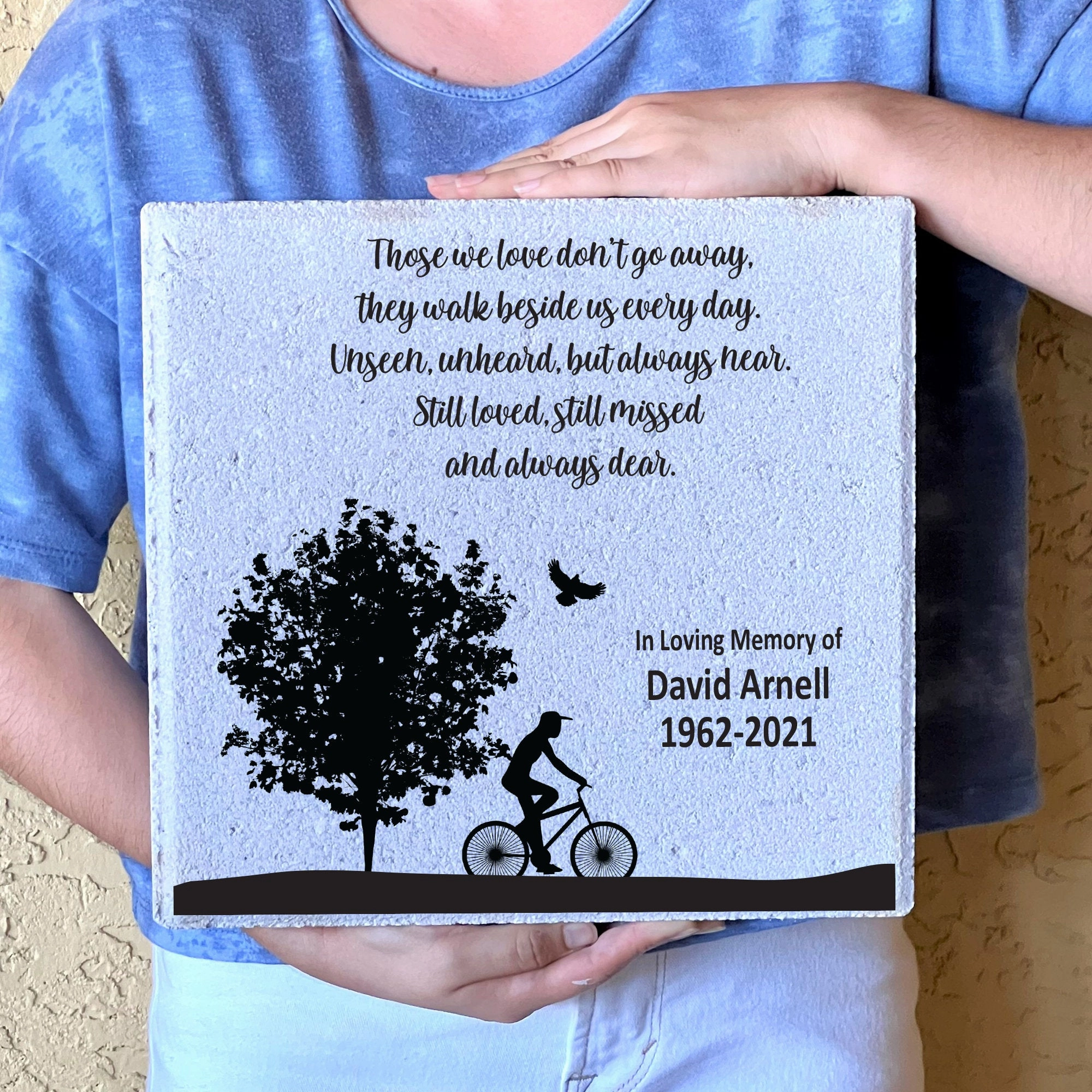 Memorial Stone - Personalized Bicycle Memorial Gift