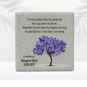 Memorial Stone - Sympathy Gift  Bereavement Gift - Memorial Garden Stone- 12x12 Personalized Memorial- Condolence Gift - Custom Memorial Gift
