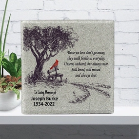 Memorial Stone - Sympathy Gift  Bereavement Gift  Funeral Gift -  Cardinal Memorial - Condolence Gift - Custom Memorial Gift -12x12 Memorial show poultry,grooming poultry