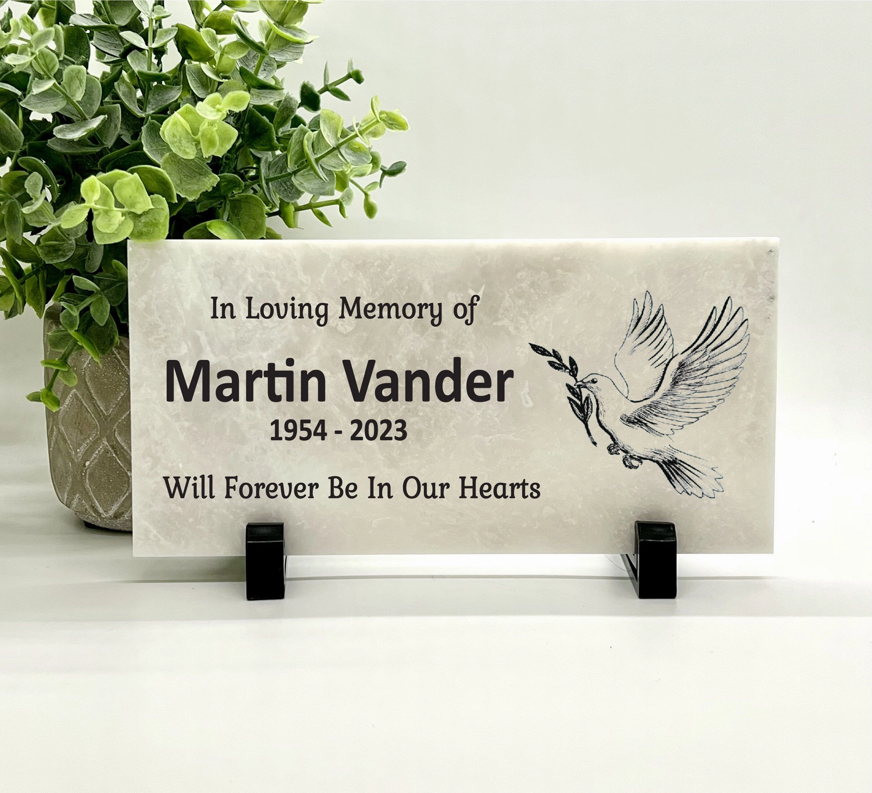 Memorial Stone - Sympathy Gift  Bereavement Gift  Funeral Gift - Dove Memorial - Condolence Gift - Custom Memorial Gift - Dove Olive Branch