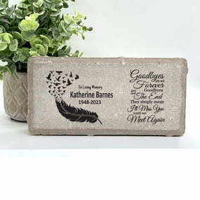 Memorial Stone - Sympathy Gift  Bereavement Gift  Funeral Gift - Feather Memorial - Memorial with birds  - Condolence Gift - Custom Memorial