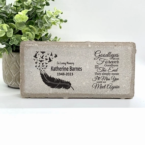 Memorial Stone - Sympathy Gift  Bereavement Gift  Funeral Gift - Feather Memorial - Memorial with birds  - Condolence Gift - Custom Memorial show poultry,grooming poultry