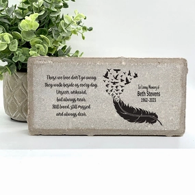 Memorial Stone - Sympathy Gift  Bereavement Gift  Funeral Gift - Feather Memorial - Memorial with birds  - Condolence Gift - Custom Memorial show poultry,grooming poultry