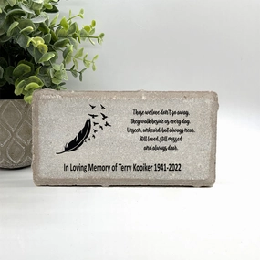 Memorial Stone - Sympathy Gift  Bereavement Gift  Funeral Gift - Feather Memorial -In Memory of -Custom Memorial Gift - Feather with birds show poultry,grooming poultry