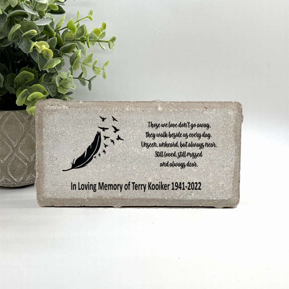Memorial Stone - Sympathy Gift  Bereavement Gift  Funeral Gift - Feather Memorial -In Memory of -Custom Memorial Gift - Feather with birds show poultry,grooming poultry