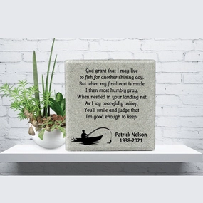 Memorial Stone - Sympathy Gift  Bereavement Gift  Funeral Gift - Fishermans Prayer  Memorial - Condolence Gift - Custom Memorial Gift