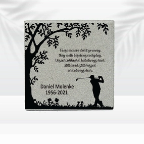 Memorial Stone - Sympathy Gift  Bereavement Gift  Funeral Gift - Golfer Memorial - Condolence Gift - Custom Memorial Gift -12x12 Memorial show poultry,grooming poultry