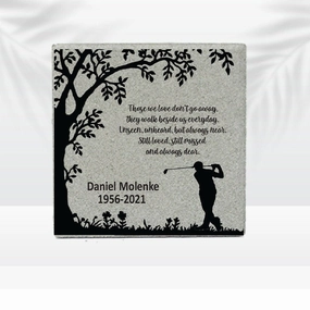 Memorial Stone - Sympathy Gift  Bereavement Gift  Funeral Gift - Golfer Memorial - Condolence Gift - Custom Memorial Gift -12x12 Memorial
