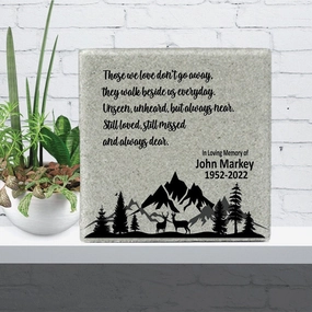 Memorial Stone - Sympathy Gift  Bereavement Gift  Funeral Gift - Hunter Memorial - Condolence Gift - Custom Memorial Gift -12x12 Memorial