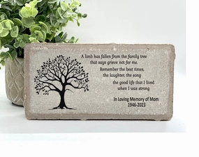 Memorial Stone - Sympathy Gift  Bereavement Gift  Funeral Gift - limb has fallen - Family Tree -  Condolence Gift - Custom Memorial Gift show poultry,grooming poultry