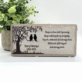 Memorial Stone - Sympathy Gift  Bereavement Gift  Funeral Gift - Love birds Memorial - Condolence Gift - Custom Memorial Gift - Lovebirds show poultry,grooming poultry