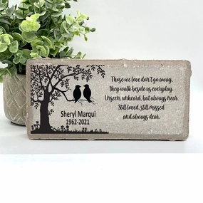 Memorial Stone - Sympathy Gift  Bereavement Gift  Funeral Gift - Love birds Memorial - Condolence Gift - Custom Memorial Gift - Lovebirds