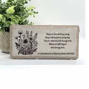 Memorial Stone - Sympathy Gift  Bereavement Gift  Funeral Gift - Wildflowers Memorial - Condolence Gift - Custom Memorial Gift show poultry,grooming poultry
