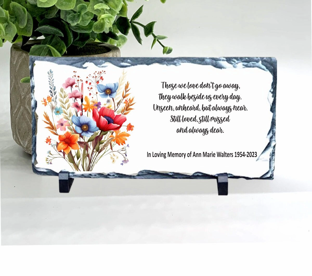 Memorial Stone - Sympathy Gift  Bereavement Gift  Funeral Gift - Wildflowers Memorial - Condolence Gift - Custom Memorial Gift