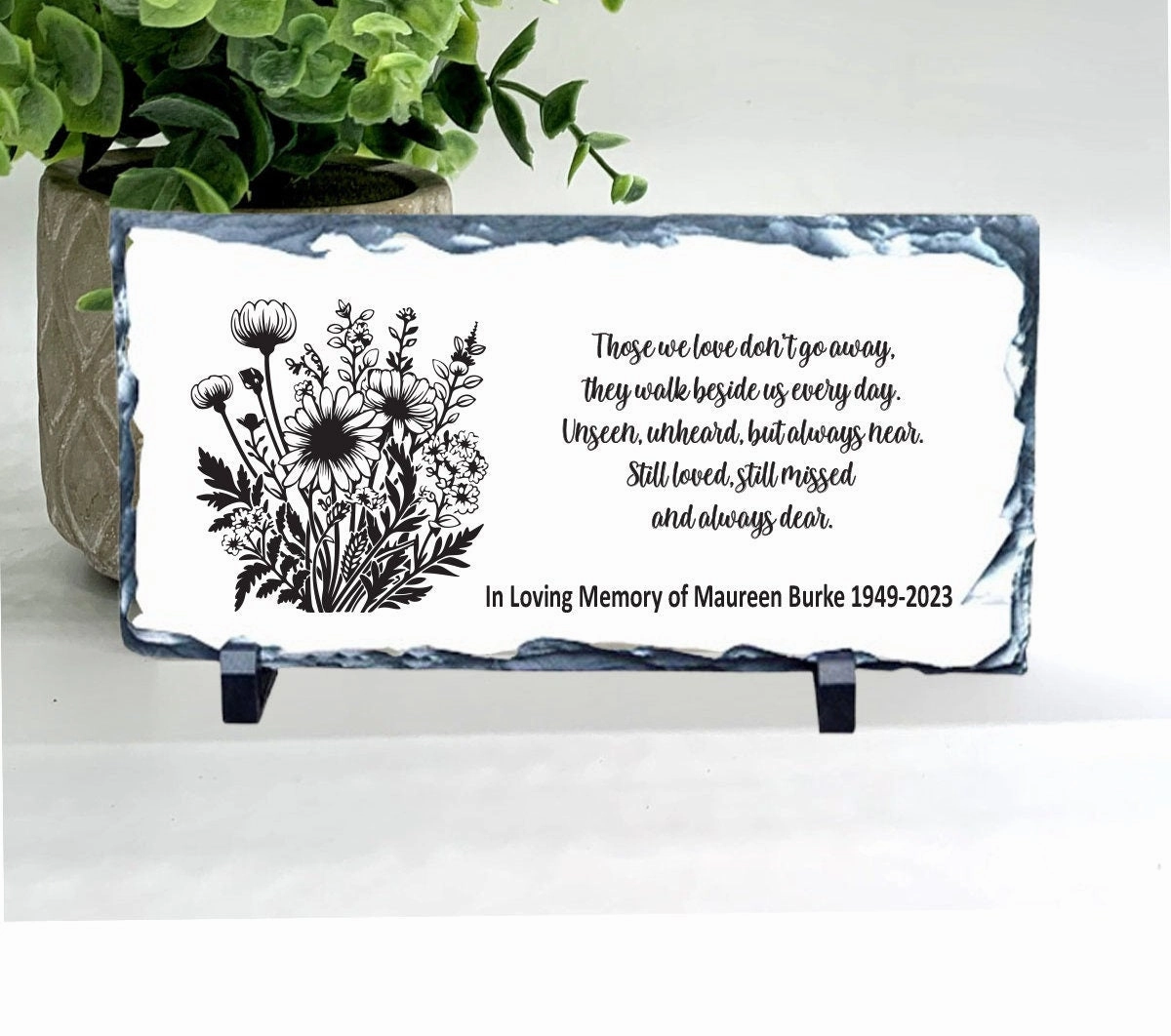 Memorial Stone - Sympathy Gift  Bereavement Gift  Funeral Gift - Wildflowers Memorial - Condolence Gift - Custom Memorial Gift