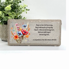 Memorial Stone - Sympathy Gift  Bereavement Gift  Funeral Gift - Wildflowers Memorial - Condolence Gift - Custom Memorial Gift