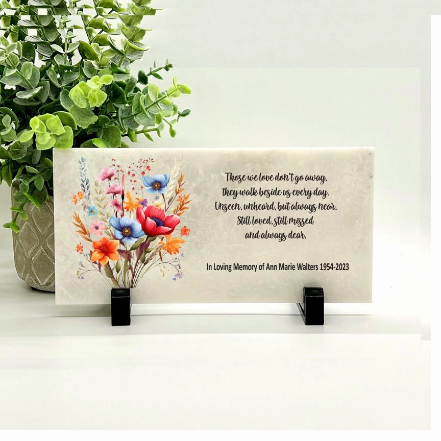 Memorial Stone - Sympathy Gift  Bereavement Gift  Funeral Gift - Wildflowers Memorial - Condolence Gift - Custom Memorial Gift