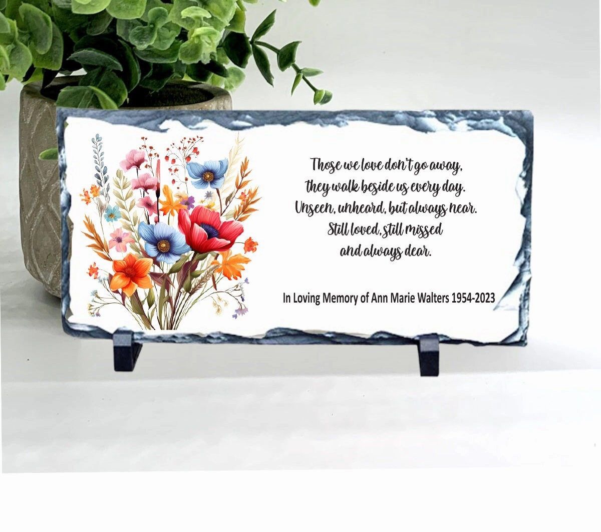 Memorial Stone - Sympathy Gift  Bereavement Gift  Funeral Gift - Wildflowers Memorial - Condolence Gift - Custom Memorial Gift