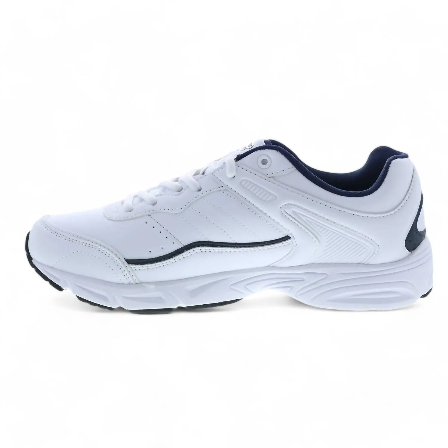 Men's Memory Sportland Running Shoe In White/fila Navy/metallic Silver ecco Shoes