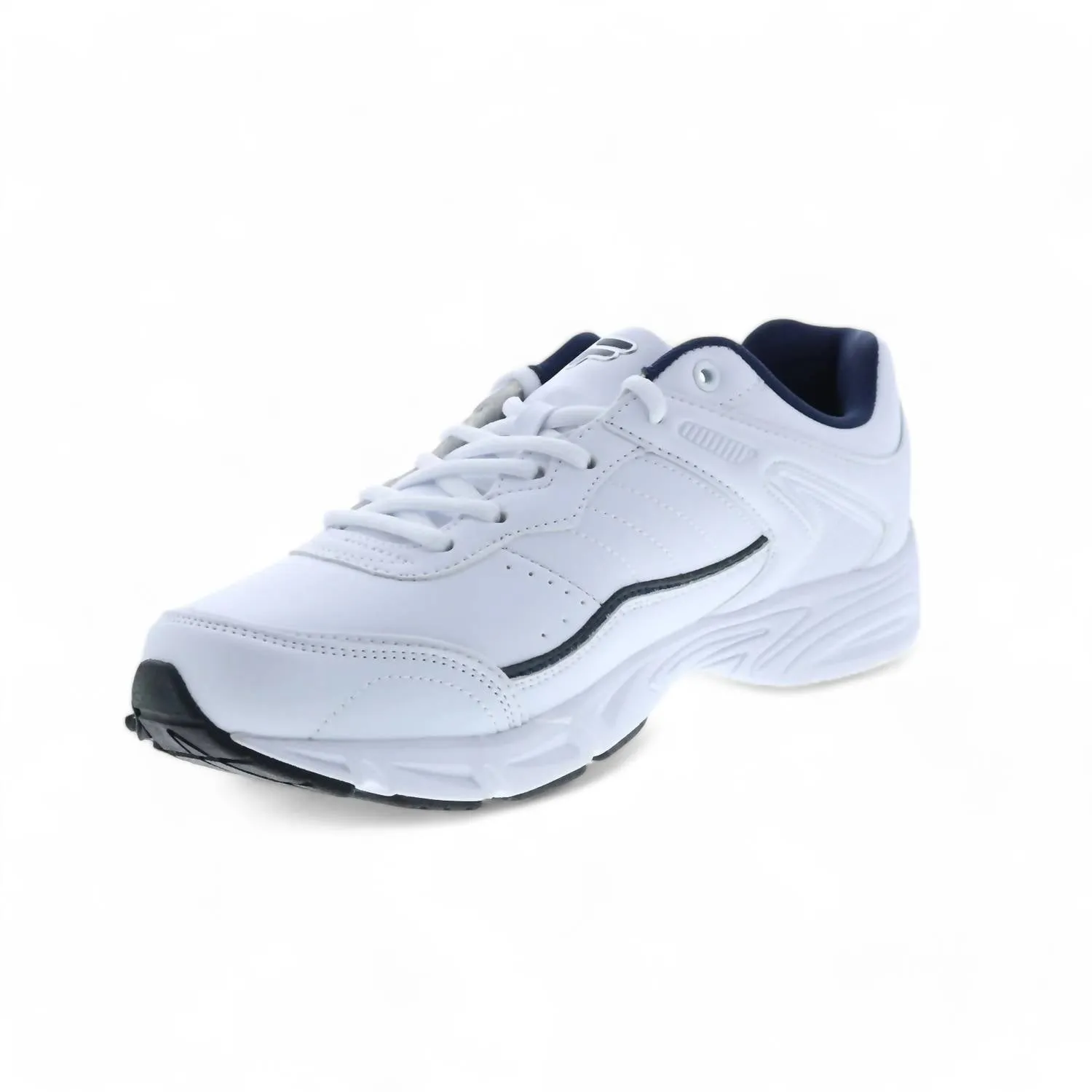 Men's Memory Sportland Running Shoe In White/fila Navy/metallic Silver ecco Shoes