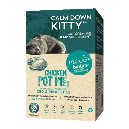 Meowbiotics Calm Down Kitty -  Cat Calming Hemp Supplement multivitamin for cats, daily cat supplements