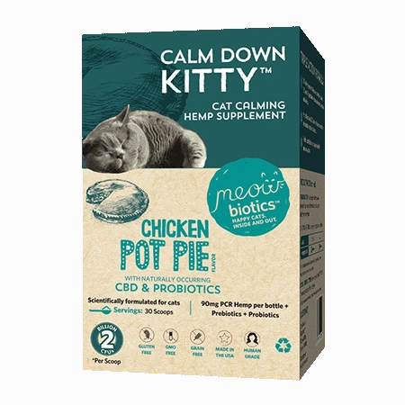 Meowbiotics Calm Down Kitty -  Cat Calming Hemp Supplement multivitamin for cats, daily cat supplements