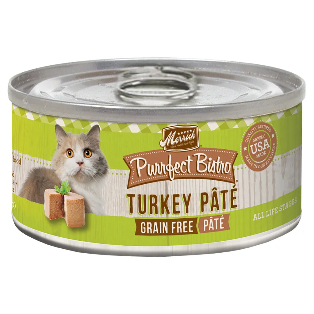 Merrick Cat Purrfect Bistro Grain Free Turkey Pt 5.5oz adult cat food, best cat food for adults