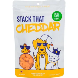 MIND BODY BOWL Stack That Cheddar Cheese Dog & Cat Treats - 3.5oz crunchy cat treats, grain free cat treats