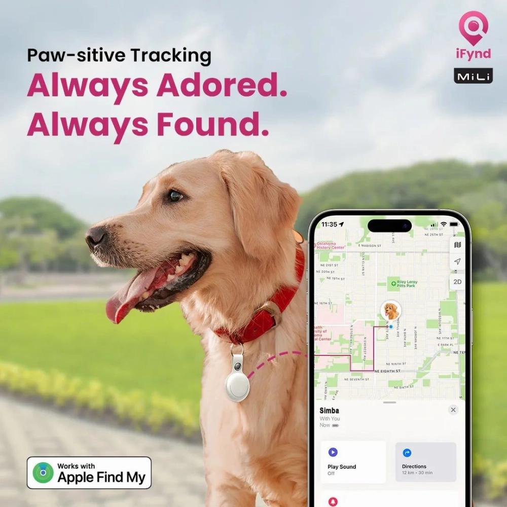 Mitag Anti Loss Device with Keychain for Dogs and Cats (White) | IOS