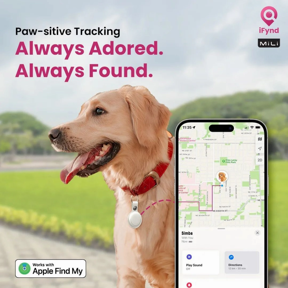 Mitag Anti Loss Device with Keychain for Dogs and Cats (White) | IOS