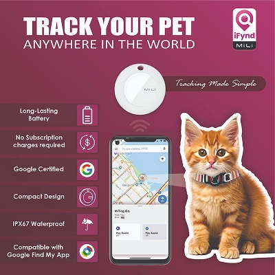 Mitag Go Anti Loss Device with Collar for Cats (Grey) | Android