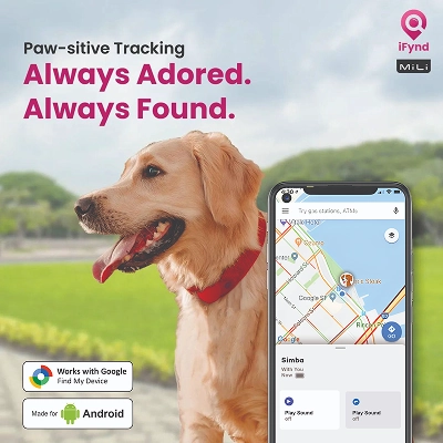Mitag Go Anti Loss Device with Collar for Small Dogs (Black) | Android