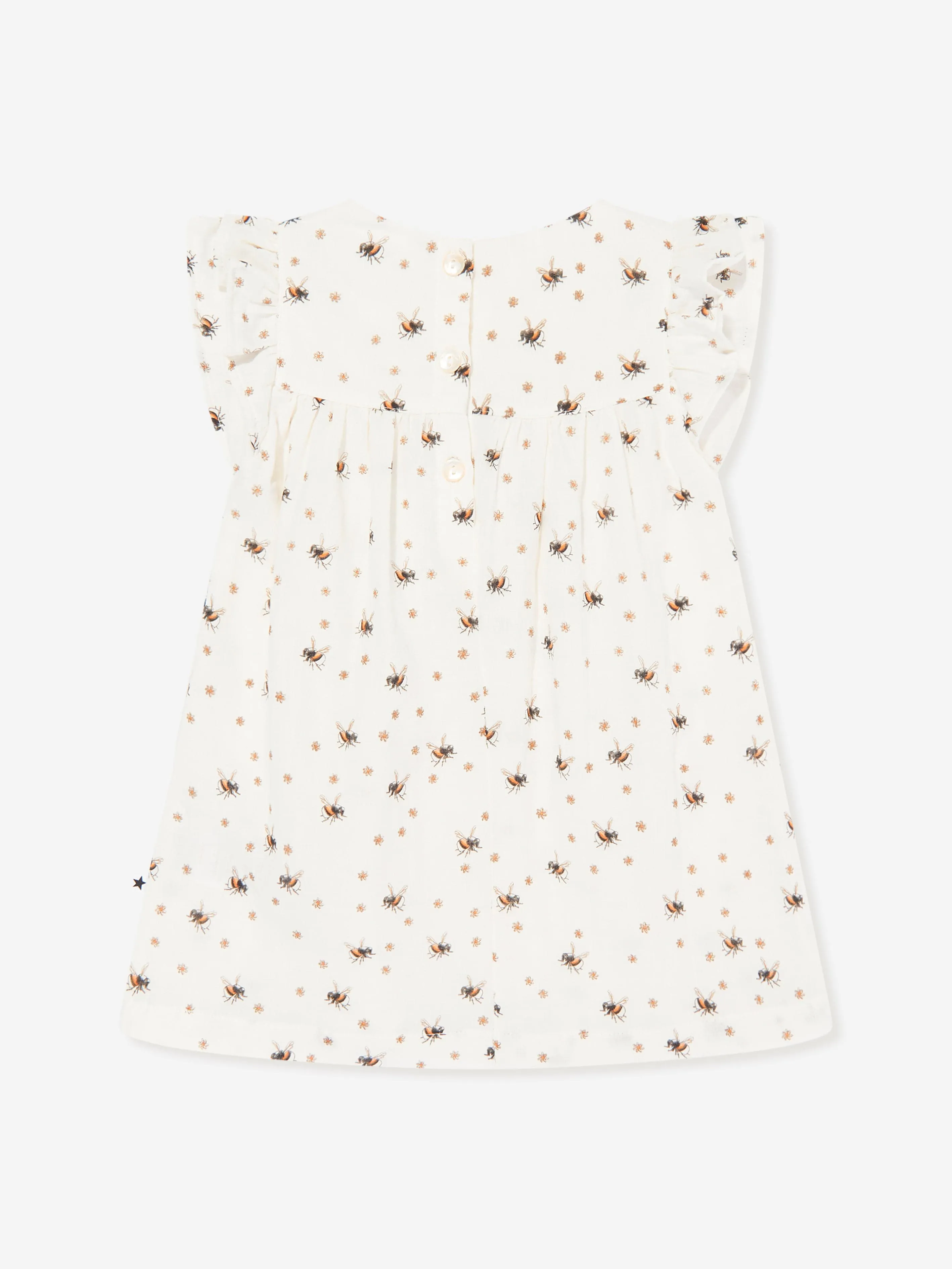 Molo Baby Girls Bee Print Dress in White