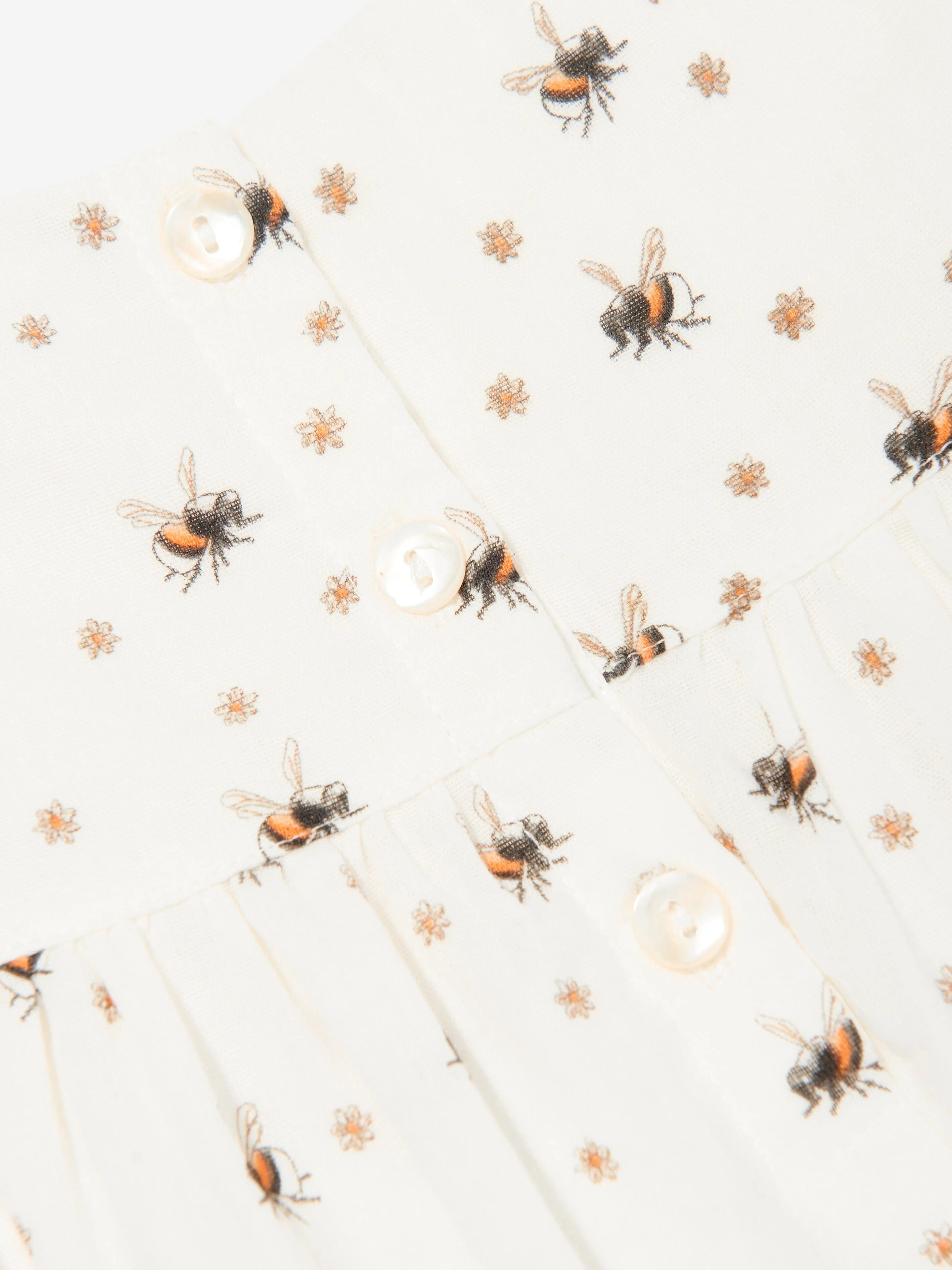 Molo Baby Girls Bee Print Dress in White