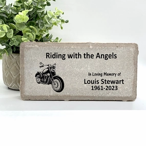 Motorcycle Biker Memorial - Riding with the Angel