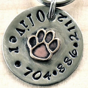 Multi Metal Paw Dog ID Tag