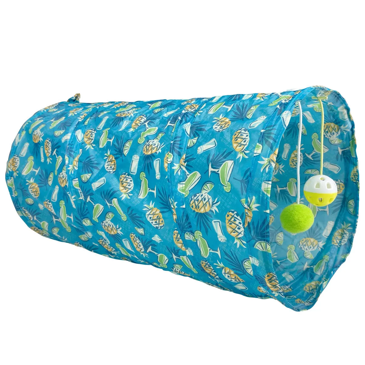 Multipet Margaritaville Cat Tunnel catnip toys, feather wand toy