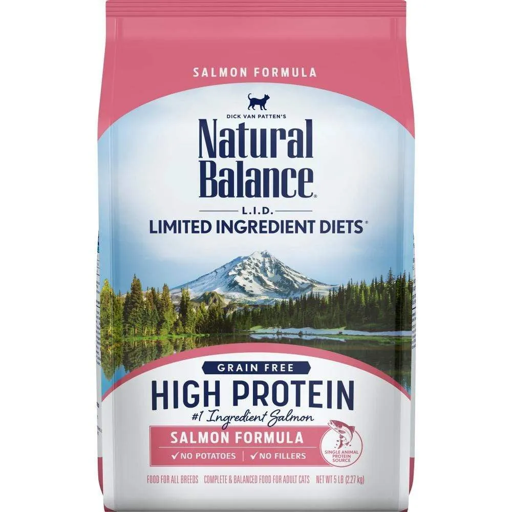 Natural Balance L.I.D. Limited Ingredient Diets High Protein Salmon Recipe Dry Cat Food indoor dry cat food, healthy cat kibble