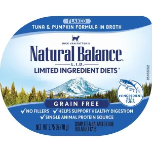 Natural Balance Limited Ingredient Diet Grain Free Tuna & Pumpkin In Broth healthy cat food, premium dry cat food