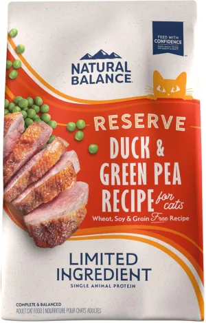 Natural Balance Limited Ingredient Reserve Grain-Free Duck & Green Pea Recipe Dry Cat Food grain free cat food, no grain dry cat food