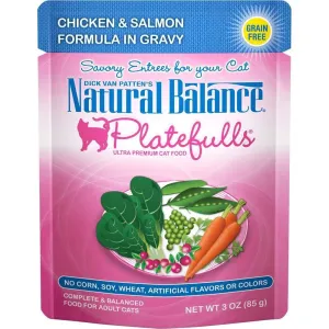 Natural Balance Platefulls Regular Grain Free Chicken and Salmon in Gravy Pouch Wet Cat Food grain free cat food, no grain dry cat food