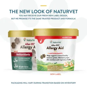 NaturVet Aller-911 Allergy Aid for Cats 60 soft chews cat vitamins, cat immune support
