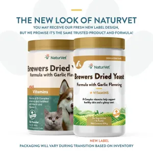 NaturVet Brewers Dried Yeast with Garlic - Powder cat vitamins, cat immune support