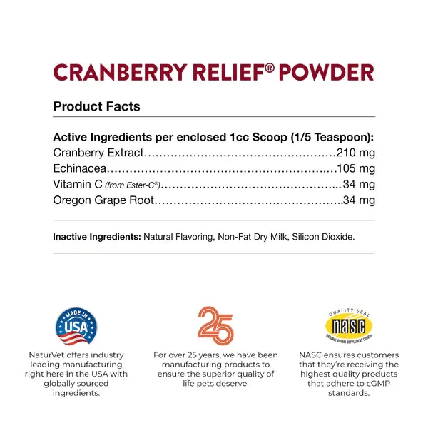NaturVet Cranberry Relief   Echinacea Powder 50g