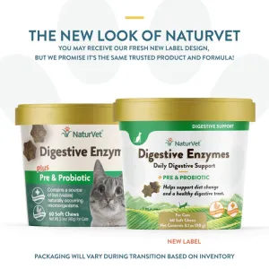 NaturVet Digestive Enzymes Cat Soft Chews with Prebiotics & Probiotics cat vitamins, cat immune support