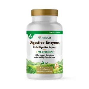 NaturVet Digestive Enzymes plus Pre & Probiotic chewable tabs cat vitamins, cat immune support
