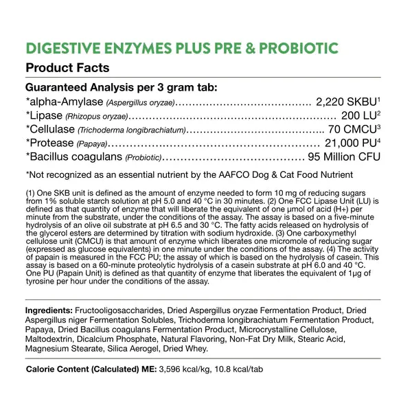 NaturVet Digestive Enzymes plus Pre & Probiotic chewable tabs