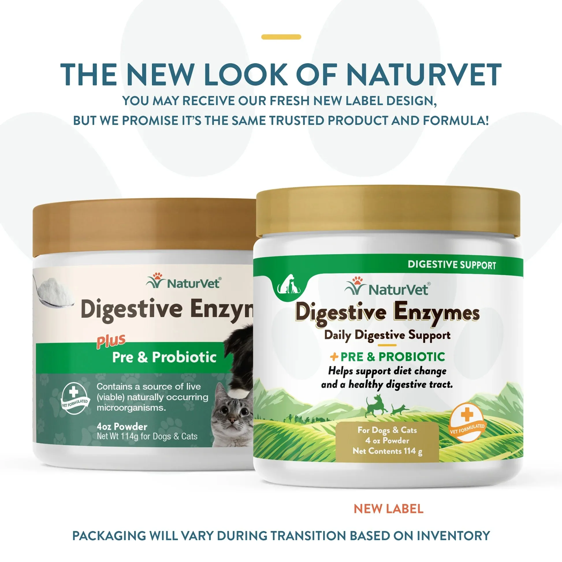 NaturVet Digestive Enzymes plus Pre & Probiotic Powder for Cats and Dogs cat vitamins, cat immune support